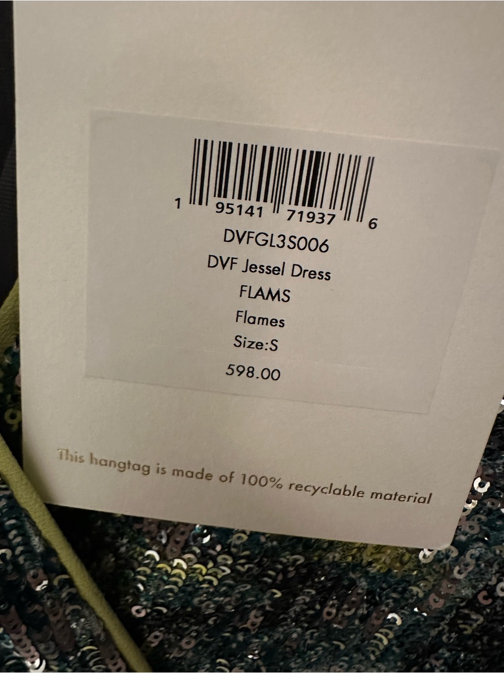 Diane Von Furstenberg Sequin Maxi Dress in Green - Picture 4 of 6